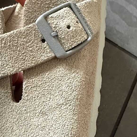 Birkenstock Beige Suede Clogs - Picture 9 of 12